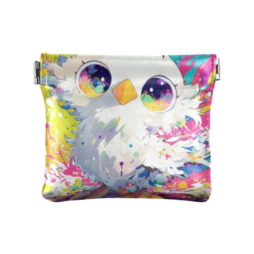 Amooorous Bunte Vogel-Geldbörse aus PU-Leder, ausgefallener Schmuck-Organizer für Männer und Frauen auf Reisen, Süßer bunter Vogel, 1 size von Amooorous