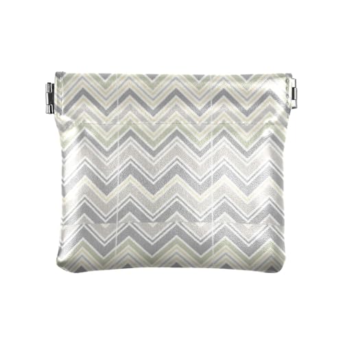 Amooorous Buntes Design mit geometrischen Streifen für Damen, Leder, Münzgeldbörse, praktische Kosmetiktasche für Damen und Mädchen, Buntes Design, geometrische Streifen, 1 size von Amooorous