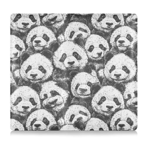 Amooorous Cartoon Cute Black and White Panda Pu Leather Auto Registration Insurance & ID Card Holder Essential Wallet Case for Documents, Cards, License, Cartoon-süßer schwarz-weißer Panda, 1 size von Amooorous