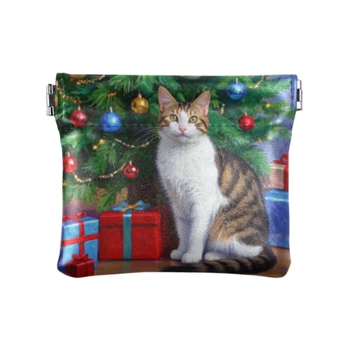 Amooorous Cartoon Cute Merry Christmas Cat Damen PU Leder Münzbörse Fancy Mini Kartenhalter Geldbörse für Frauen, Niedliche Cartoon-Katze, 1 size Amooorous Cartoon Cute Merry Christmas Cat Damen PU Leder Münzbörse Fancy Mini Kartenhalter Geldbörse für Frauen, Niedliche Cartoon-Katze, 1 size von Amooorous
