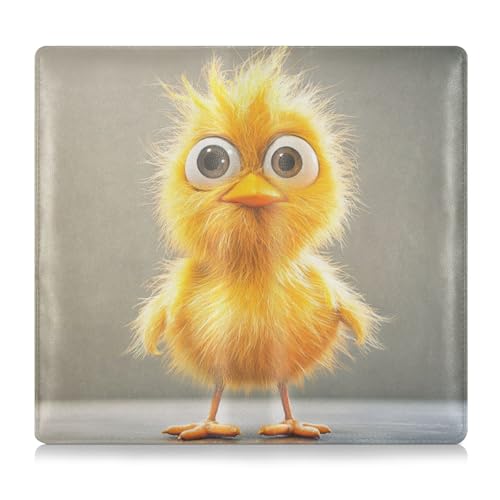 Amooorous Cartoon Funny Pet Chickenyellow Leather Car Registration and Insurance Holder Essential Wallet Case for ID, Driver's License, Key Contact Information Cards, Lustiges Cartoon-Huhn-Gelb, 1 von Amooorous