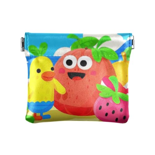 Amooorous Cartoon-süße blaue Sommerfrucht aus PU-Leder, kleine Münze, wasserdichter Schmuck für Damen, Cartoon-süße blaue Sommerfrucht, 1 size von Amooorous