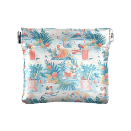 Amooorous Coole blaue Sommergeldbörse aus PU-Leder, praktische Kartenetuis, Geldorganizer für Damen und Mädchen, Cool Blue Summer, 1 size von Amooorous