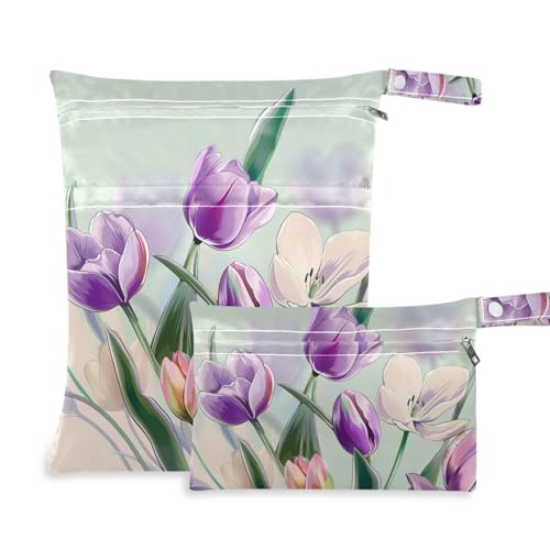 Amooorous Cymbidium Turnbeutel, 2 Stück, Reiseutensilien für Babys, mit Griffen für Reisen, Baby-Windeln von Amooorous