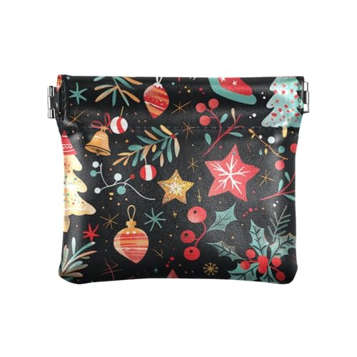 Amooorous Damen-Geldbörse aus Leder für Münzen, Weihnachten, ausgefallener Schmuck-Organizer für Frauen, Weihnachten, 1 size von Amooorous