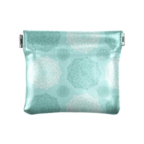 Amooorous Damen-Geldbörse aus PU-Leder mit Blumenmuster, Grün und Weiß, niedlicher Schmuck für Damen, Grünes und weißes Vintage-Blumenmuster, 1 size von Amooorous