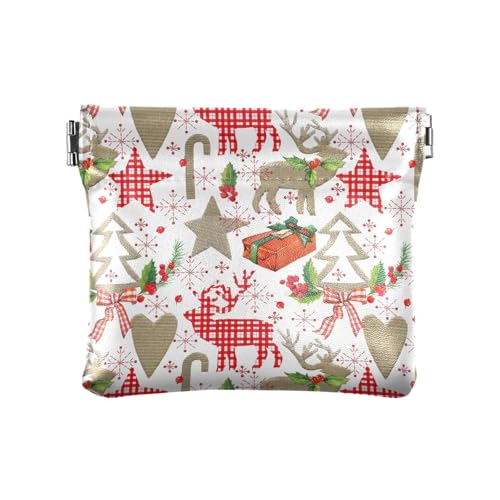 Amooorous Damen-Geldbörse aus PU-Leder mit Rentier-Motiv, praktischer Organizer für persönliche Gegenstände, Frohe Weihnachten Rentier und Geschenk, 1 size von Amooorous