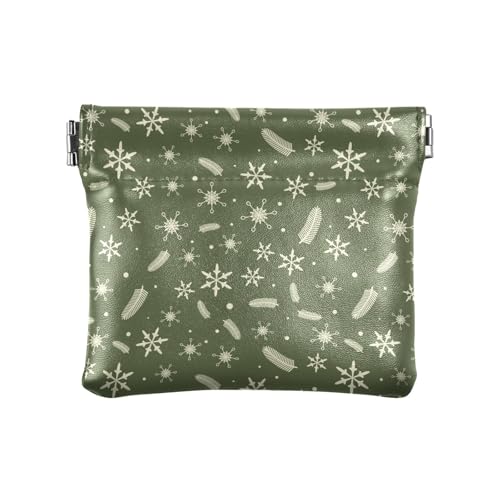 Amooorous Damen-Geldbörse mit Weihnachtsschneeflocken, Leder, einzigartiger Münzhalter für Damen, Weihnachts-Schneeflocken, 1 size von Amooorous
