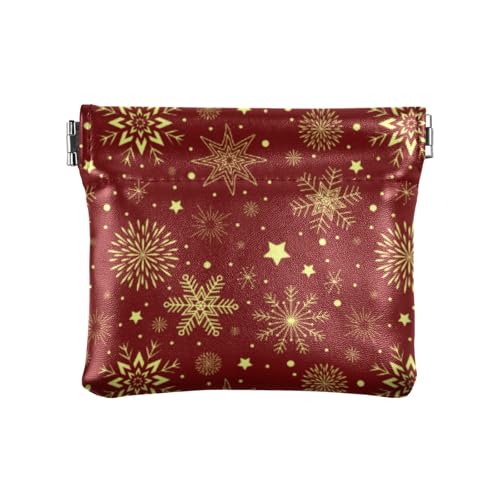 Amooorous Damen-Geldbörse mit Weihnachtsschneeflocken, Leder, tragbare Organisationstaschen für Männer und Frauen, Weihnachts-Schneeflocken, 1 size von Amooorous