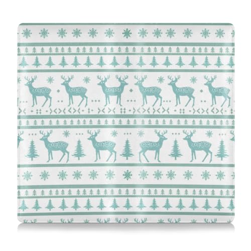 Amooorous Elch Schneeflocken Weihnachten Stil Premium Leder Registrierung und Versicherung Kartenhalter Essential Wallet Case für Karten, Essential Document Führerschein, Elch, Schneeflocken, von Amooorous