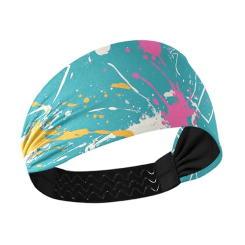 Amooorous Farbige, unregelmäßige Kunstlinien, kühlende dicke Stirnbänder, elastisches Schweißband für Radfahren, Fitnessstudio, Gesichtswäsche, Diadema para maquillaje von Amooorous