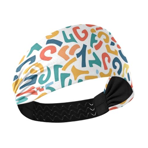 Amooorous Farbige, unregelmäßige Linien, kühlende Schweißbänder für Damen, elastische Schweißbänder für Damen, für Lauftraining, Workout, Vinchas para el cabello de mujer von Amooorous