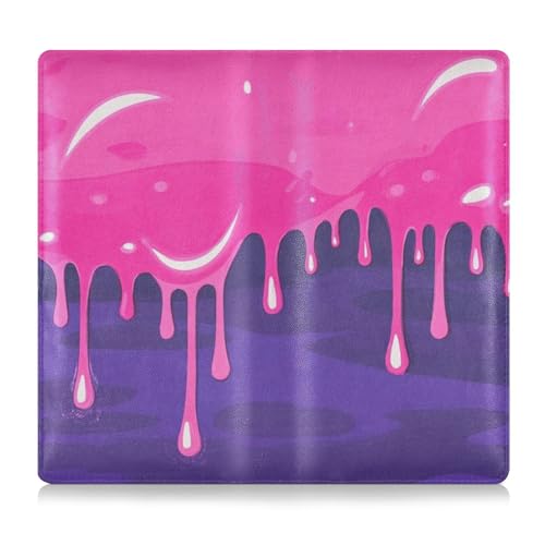 Amooorous Fashion Street Graffiti Painting Pink Purple Premium Leder Registrierungs- und Versicherungskartenhalter Fahrzeug Handschuhfach Organizer für Ausweis, Führerschein, von Amooorous
