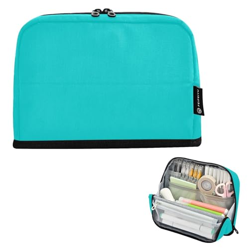 Amooorous Federmäppchen, einfarbig, einfarbig, großes Fassungsvermögen, Make-up-Tasche, schlankes Schreibwaren-Federmäppchen für Schüler, Mittelschule, Dunkeltürkis Amooorous Federmäppchen, einfarbig, einfarbig, großes Fassungsvermögen, Make-up-Tasche, schlankes Schreibwaren-Federmäppchen für Schüler, Mittelschule, Dunkeltürkis von Amooorous