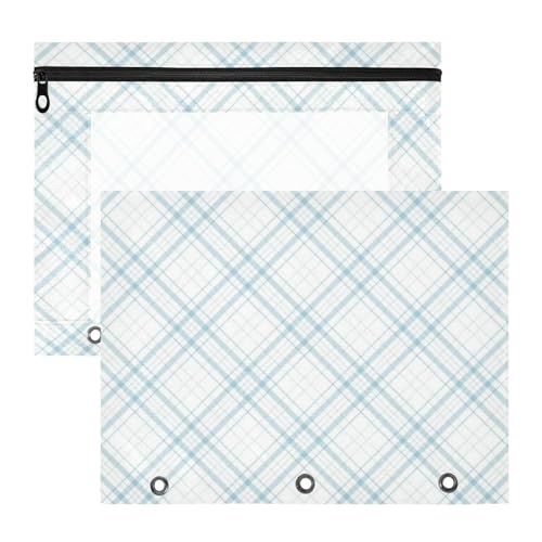 Amooorous Federmäppchen, tragbar, mit 3 Ringen, für A4-Papier, Briefe, 2 Stück, Lehrer Zuhause, Blau und Weiß kariertes Muster Amooorous Federmäppchen, tragbar, mit 3 Ringen, für A4-Papier, Briefe, 2 Stück, Lehrer Zuhause, Blau und Weiß kariertes Muster von Amooorous
