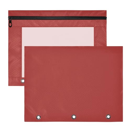 Amooorous Federmäppchen mit Sichtfenster, Stifthalter für A4-Papier, Briefe, 2 Stück, Studenten, Büro, Braun, einfarbig, Terrakotta von Amooorous