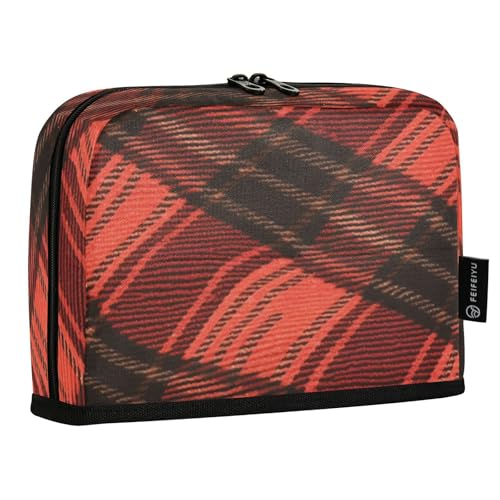 Amooorous Federmäppchen mit unregelmäßigem Schachbrettmuster, großes Fassungsvermögen, Stifttasche mit Schlitz, Schreibwaren, Federmäppchen für adrette Kosmetik, Ecolares und Jugendliche, Rot und von Amooorous