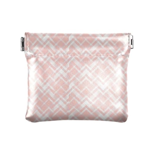 Amooorous Flesh Peach Checkerboard Damen Leder Münzgeldbörse Geldbörse Geldbörse Wasserdicht Kartenetuis Geld Organizer für Frauen, Flesh Peach Checkerboard, 1 size von Amooorous