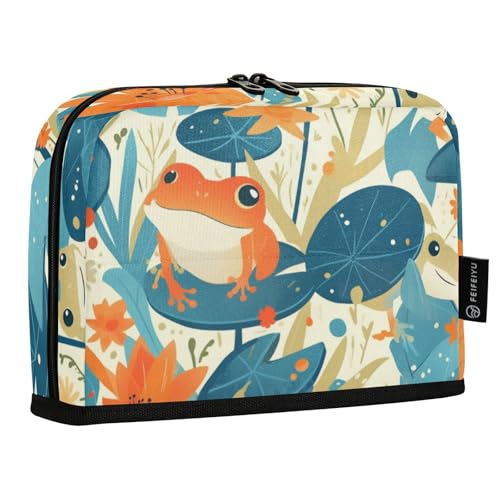 Amooorous Fresh Spring Federmäppchen mit niedlichem Frosch-Design, großes Fassungsvermögen, schmaler Schreibtisch-Organizer für Damen, elementare Caja Para Lapices Escolares Nina von Amooorous