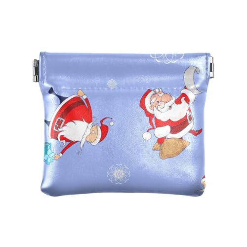 Amooorous Frohe Weihnachten Weihnachtsmann Geschenk Damen Leder Münzbörse Geldbörse Einzigartiger Kartenhalter für Männer Frauen Reisen, Frohe Weihnachten Weihnachtsmann Geschenk, 1 size von Amooorous