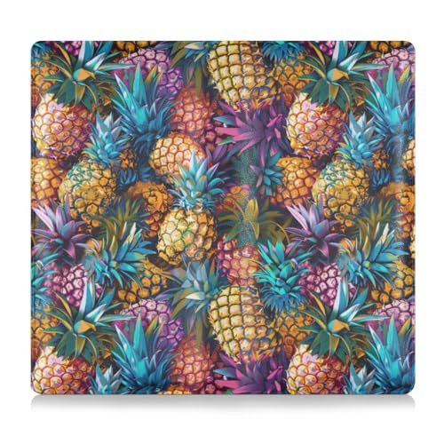 Amooorous Gelbe Ananas in Ölgemälde Leder Autoversicherung und Registrierungskartenhalter Essential Wallet Case für Ausweis, Führerschein, Schlüsselkontaktinformationskarten, Gelbe Ananas in von Amooorous