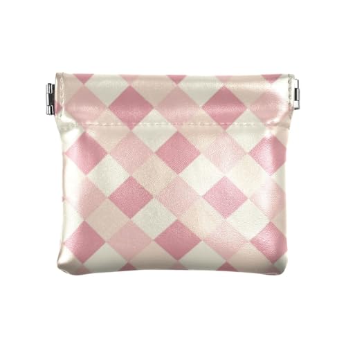 Amooorous Geldbörse aus PU-Leder mit weißen Quadraten, praktischer Münzhalter für Mädchen und Damen, Handtasche, Rouge und weiße Quadrate, 1 size von Amooorous