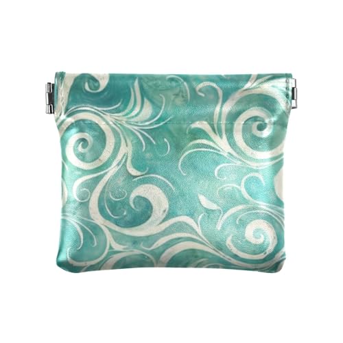 Amooorous Green Wind Damen PU Leder Münzbörse Praktische Mini Münzbörse Taschen für Mädchen Damen Handtasche, Grüner Wind, 1 size von Amooorous