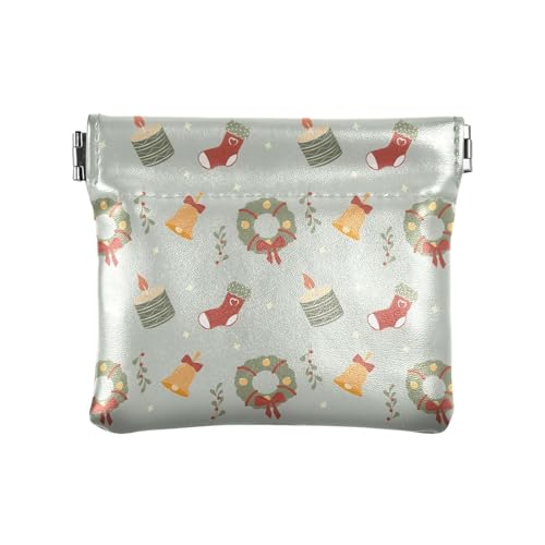 Amooorous Grüne Geldbörse mit Aufschrift "Merry Christmas", PU-Leder, einzigartige Make-up-Tasche, Wechselgeldbörse für Männer und Frauen, Grüne Frohe Weihnachten Party, 1 size von Amooorous