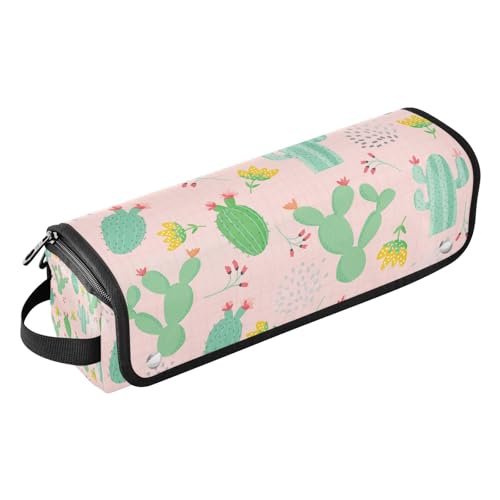 Amooorous Haarwerkzeug-Reisetasche für Damen, mit abnehmbarer hitzebeständiger Matte, tragbare Reise-Tragetasche für Lockenstab Glätteisen, flacher Haartrockner, grünes unregelmäßiges Design, von Amooorous