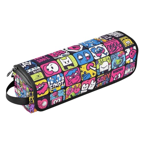 Amooorous Haarwerkzeug-Reisetasche für Frauen mit abnehmbarer hitzebeständiger Matte, große Haarglätter, Reiseetui für Glätteisen, Lockenstab, Haartrockner, Graffiti-Kunst-Trend-Spielaufkleber für von Amooorous