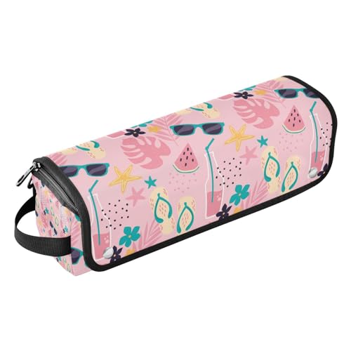 Amooorous Haarwerkzeug-Reisetasche für Frauen und hitzebeständige Matte, großes Fassungsvermögen, Haarwerkzeug-Organizer für Glätteisen, Lockenstab, Haartrockner, Pfirsich-Urlaub, Party, tragbare von Amooorous