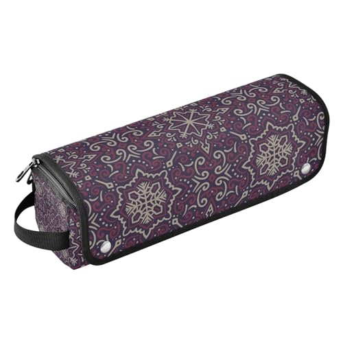 Amooorous Haarwerkzeug Reisetasche mit hitzebeständiger Matte, wasserdichter Lockenstab Reiseetui für Glätteisen, Glätteisen, Lockenstäbe, Braun Weihnachten Floral Reisetasche für Frauen, Braunes von Amooorous