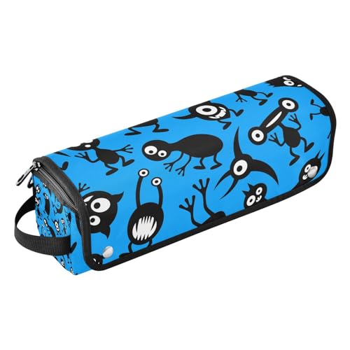 Amooorous Hair Tools Reisetasche und hitzebeständige Matte, tragbarer Haarstyling-Werkzeug-Organizer für Lockenstab Glätteisen, flacher Haartrockner, Happy Halloween, gruselig, Schwarz / Blau, von Amooorous