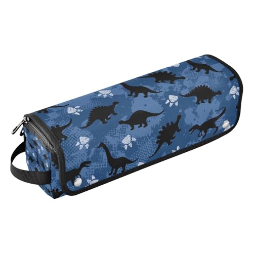 Amooorous Hair Tools Reisetasche und hitzebeständige Matte Lockenstab Reisehalter Aufbewahrungstasche für Glätteisen, Glätteisen, Lockenstäbe, Dinosaurier-Blau, niedlicher Cartoon-Organizer, von Amooorous