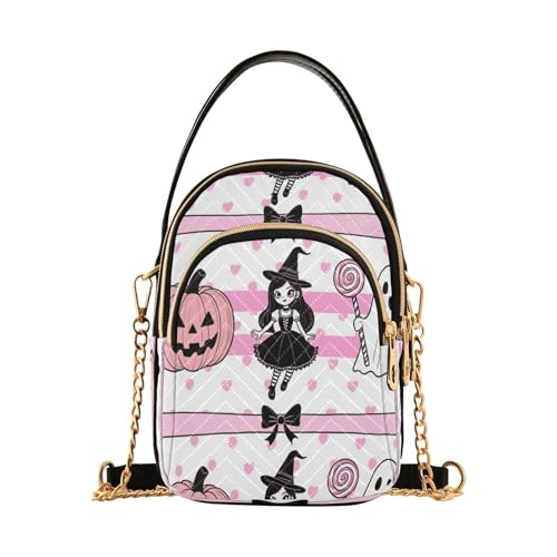 Amooorous Halloween Cute Dollar Peach Trendy Crossbody Leder mit mehreren Taschen Handtasche für Damen von Amooorous