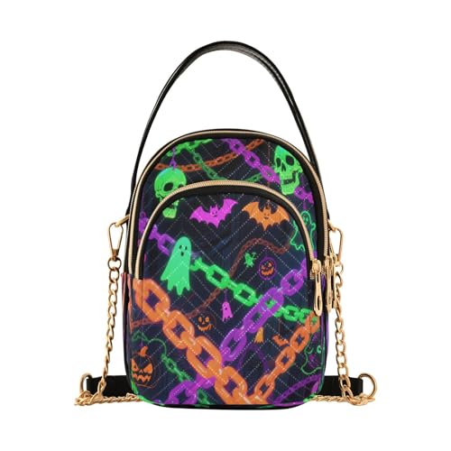 Amooorous Halloween fluoreszierende bunte Kette, trendige Geldbörse für Damen, Crossbody mit mehreren Taschen, Handtasche für Damen und Erwachsene von Amooorous