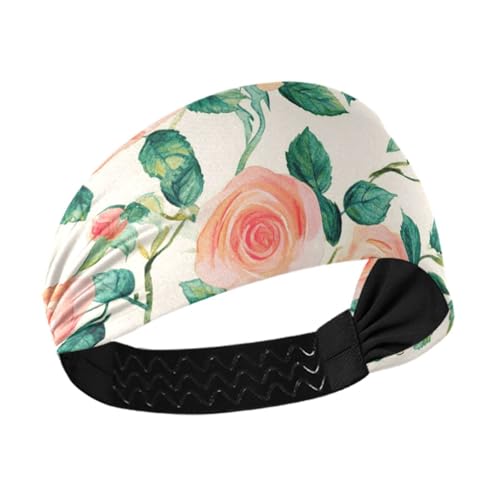 Amooorous Handgezeichnete Rosen, kühlendes Fitness-Stirnband für Damen, dehnbare Haarbänder für den täglichen Gebrauch, Waschen des Gesichts, Make-up, Cintas para el cabello de mujer von Amooorous