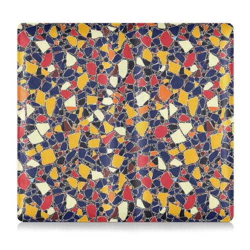 Amooorous Handlich gezeichnetes Premium-Leder-Kfz-Registrierungs- und Versicherungskartenhalter mit geometrischem Muster, Handschuhfach-Organizer für Dokumente, Karten, Führerschein von Amooorous