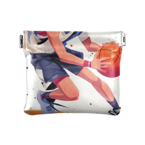 Amooorous Handsome Damen Geldbörse aus Leder, klein, mit Basketballspieler, niedlicher Schmuck für Frauen, Schöner Basketballspieler, 1 size von Amooorous
