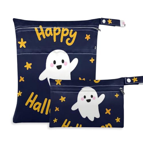Amooorous Happy Halloween Cartoon Cute White Unique waterproof diaper wet bag 2 Pack travel essentials for baby with handles for baby diapers, yoga Amooorous Happy Halloween Cartoon Cute White Unique waterproof diaper wet bag 2 Pack travel essentials for baby with handles for baby diapers, yoga von Amooorous