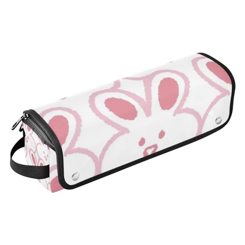 Amooorous Hot Hair Tools Reisetasche mit Eisenmatte, wasserdichter Lockenstab Reiseetui für Lockenstab Glätteisen, flacher Haartrockner, Pfirsich-Kaninchen-Reisetasche für Frauen, Pfirsich-Kaninchen, von Amooorous