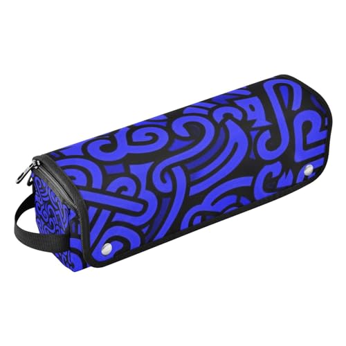 Amooorous Hot Hair Tools Reisetasche und hitzebeständige Matte, großes Fassungsvermögen, Haar-Werkzeug-Organizer für Glätteisen, Lockenstab, Haartrockner, fluoreszierendes Blau und Schwarz, Graffiti, von Amooorous