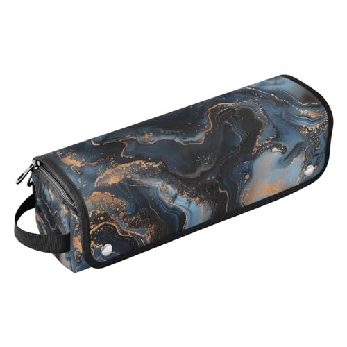 Amooorous Hot Hair Tools Reisetasche und hitzebeständige Matte, wasserdichte Haarwerkzeuge, Reise-Organizer für Lockenstab Glätteisen, flacher Haartrockner, abstraktes schwarz-goldenes Marmor-Muster, von Amooorous