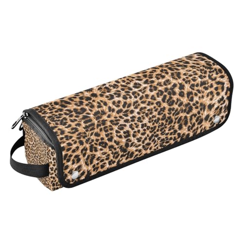 Amooorous Hot Hair Tools Reisetasche und hitzebeständige Matte mit Reißverschluss, wasserdicht, flacher Lockenstab, Reise-Organizer für Glätteisen, Lockenstab, Haartrockner, braun, ästhetisch, von Amooorous