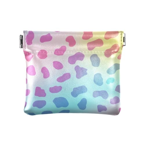 Amooorous Kleine Geldbörse aus Leder mit Regenbogen-Leopardenmuster, niedlicher Schmuck für Frauen, Modischer Regenbogen-Leopardenmuster, 1 size von Amooorous