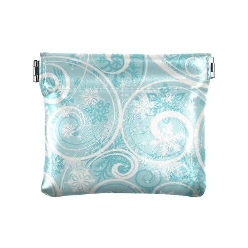 Amooorous Kleine Geldbörse aus Leder mit Weihnachtsblumen, einzigartiger Schmuck für Männer und Frauen, Grün und Weiß, Grüne und weiße Weihnachtsblumen, 1 size von Amooorous