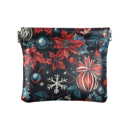 Amooorous Kleine Geldbörse aus PU-Leder mit Weihnachtsmotiv, niedlich, Mini-Geldbörse für Damen, Weihnachten, 1 size von Amooorous