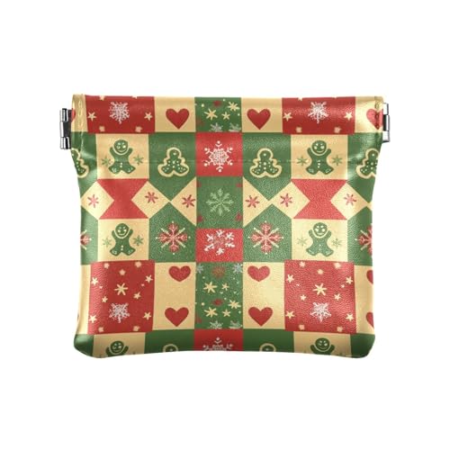 Amooorous Kleine Münzgeldbörse aus PU-Leder mit weihnachtlichem Würfelmotiv, wasserdicht, Schmuck-Organizer für Männer und Frauen, Weihnachtswürfel, 1 size von Amooorous