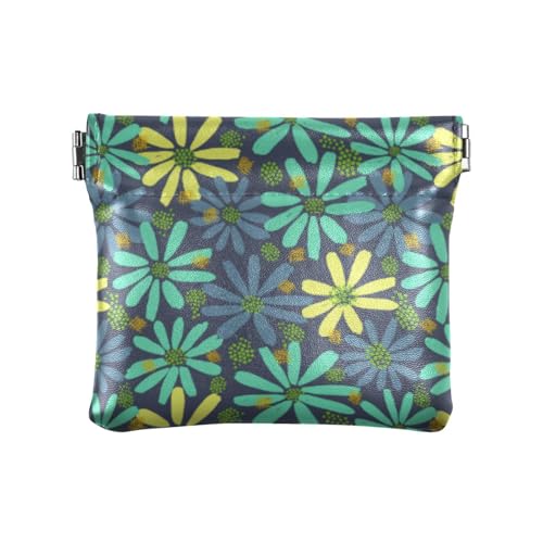 Amooorous Kleines Leder-Münzgeldbörse mit buntem Blumenmuster, ausgefallene Mini-Make-up-Tasche für Damen und Mädchen, Buntes Blumenmuster, 1 size von Amooorous