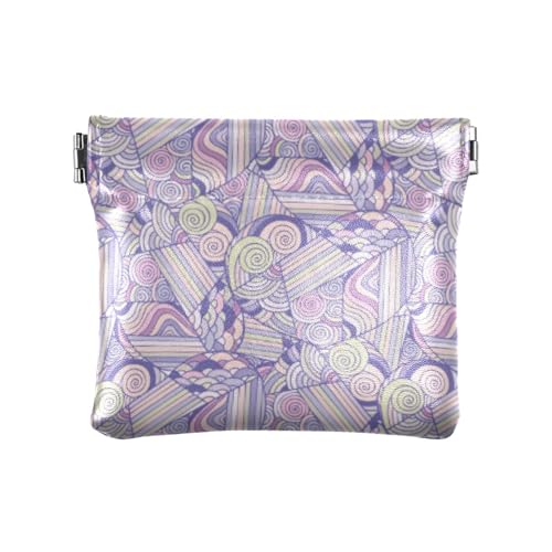 Amooorous Kleines Portemonnaie aus Leder mit Aufschrift "Happy Valentine's Day", gelblich-lila, für Damen und Herren, für Reisen, Happy Valentine's Day gelblich lila, 1 size von Amooorous